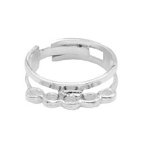 TQ licht zilver verstelbare ring met 5 gaten